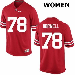 Women's Ohio State Buckeyes #78 Andrew Norwell Red Nike NCAA College Football Jersey Summer WPP6544KZ